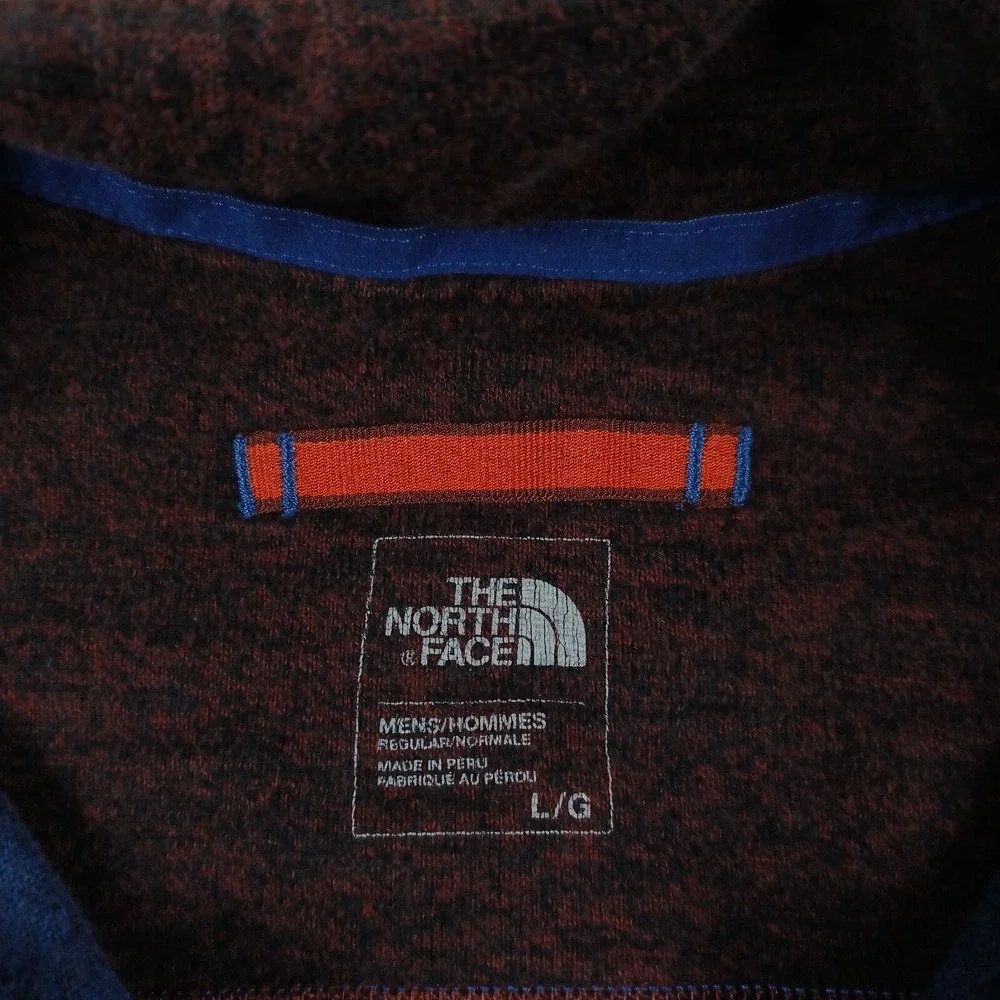 North Face Sweater Mens Large Blue 1/4 Zip Pullover Preppy Casual‎